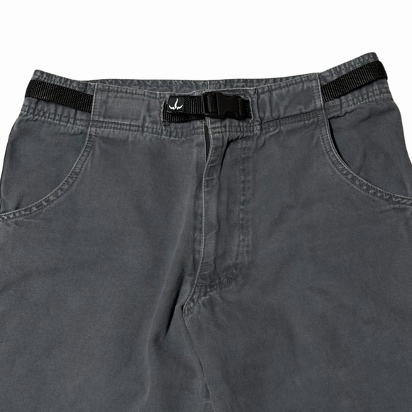 Vintage Prana Pants Mens Small Belted Climbing Gray Canvas USA Made Gorpcore - Picture 2 of 9